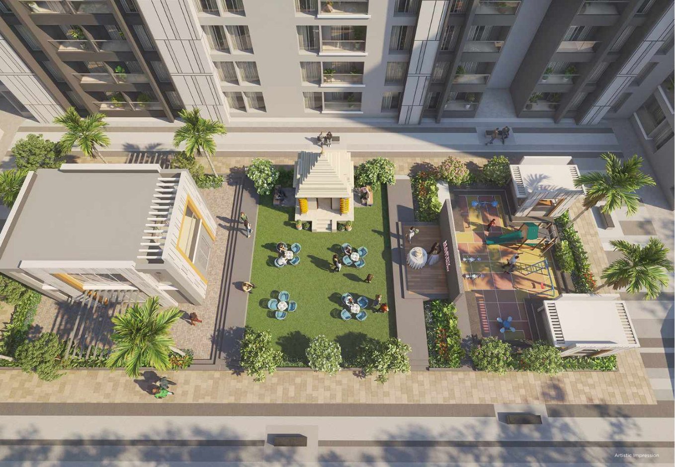 Shriram Nyra amenity courtyard