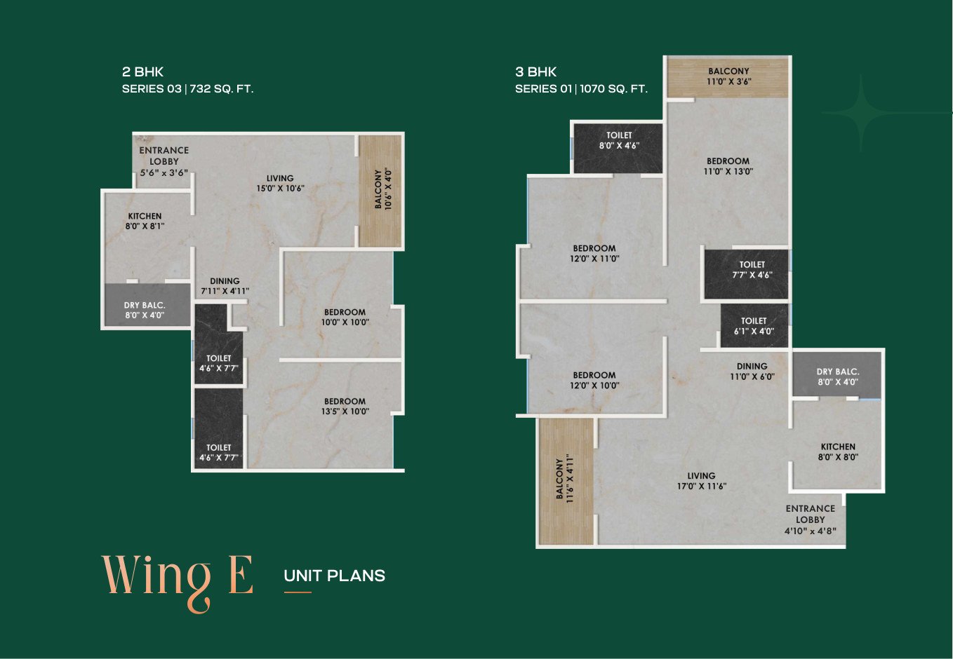 Wing E floor plans